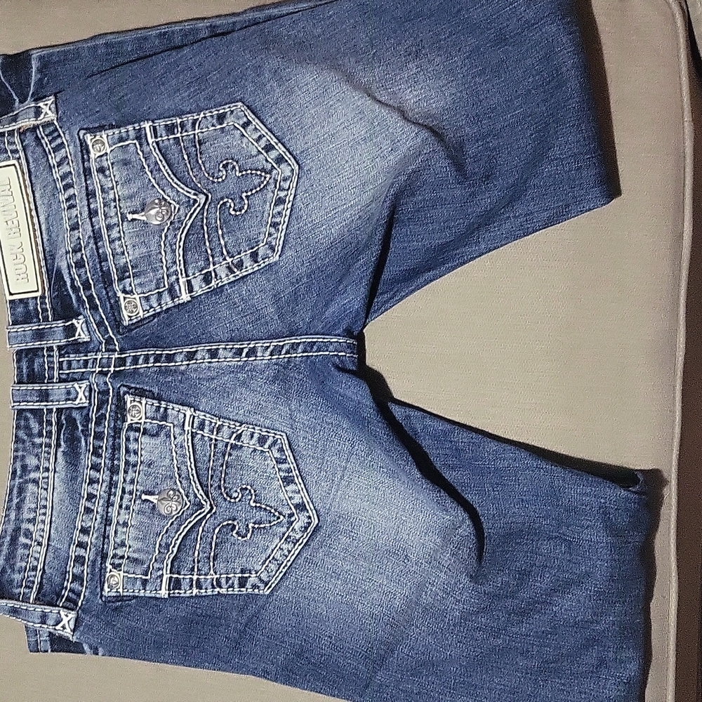 Nwot rock revival cuffed straight denim size 27